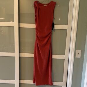 Rusty Red Textured Maxi Dress